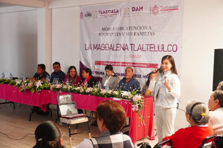 Dirección de atención a migrantes da a conocer sus servicios en Nanacamilpa, Teolocholco y Tlaltelulco