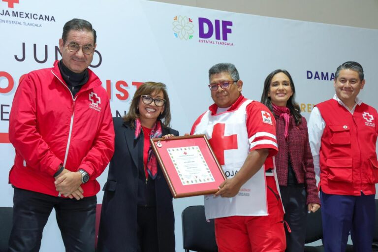 Reconoce Gobernadora Lorena Cuéllar Labor de Socorristas de Tlaxcala y Reafirma Compromiso con la Cruz Roja