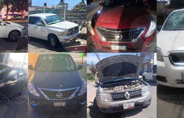 Recuperan en Tlaxcala 7 Vehículos con Reporte de Robo, en Menos de 24 Hrs