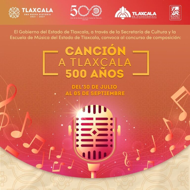 Convocan a Compositores a Participar en el Certamen “Canción a Tlaxcala 500 Años”
