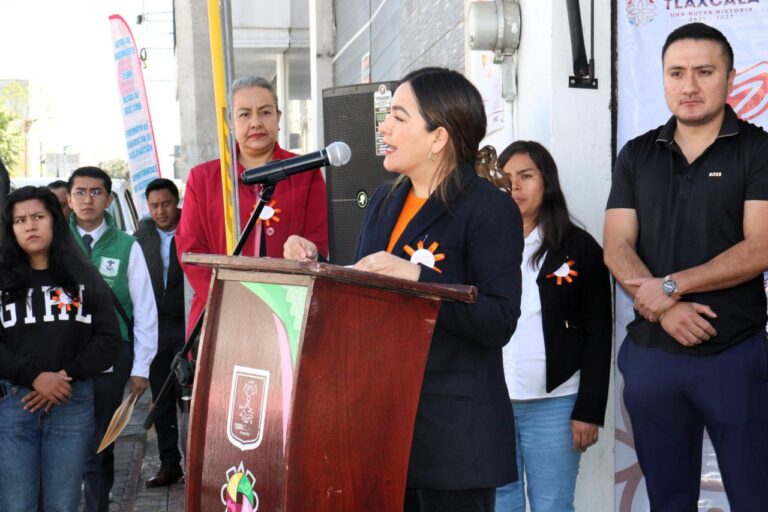 Secretaría de las Mujeres instala 10 puntos naranja en San Pablo del Monte