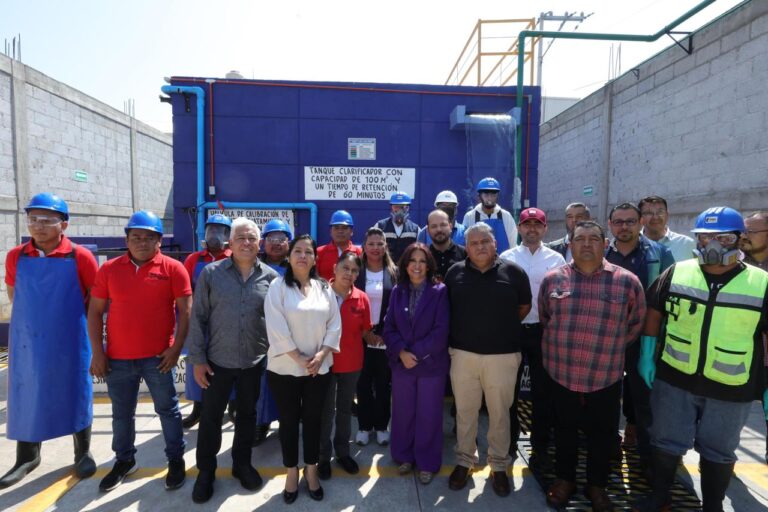 Supervisa Gobernadora Planta Privada de Tratamiento en Lavandería de Mezclilla en Tepetitla