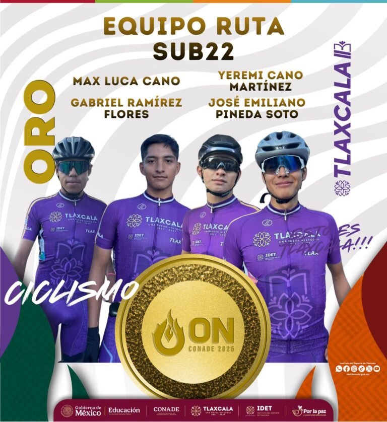 Gana Tlaxcala Medalla de Oro en Ciclismo de Ruta en la Olimpiada Nacional Conade 2026